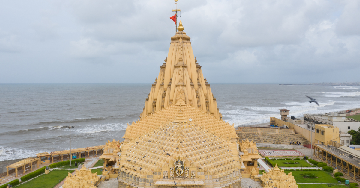 The Somnath temple built in Chalukya architectural style.